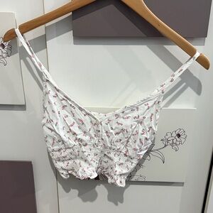 La Hearts White Floral Bra Top
